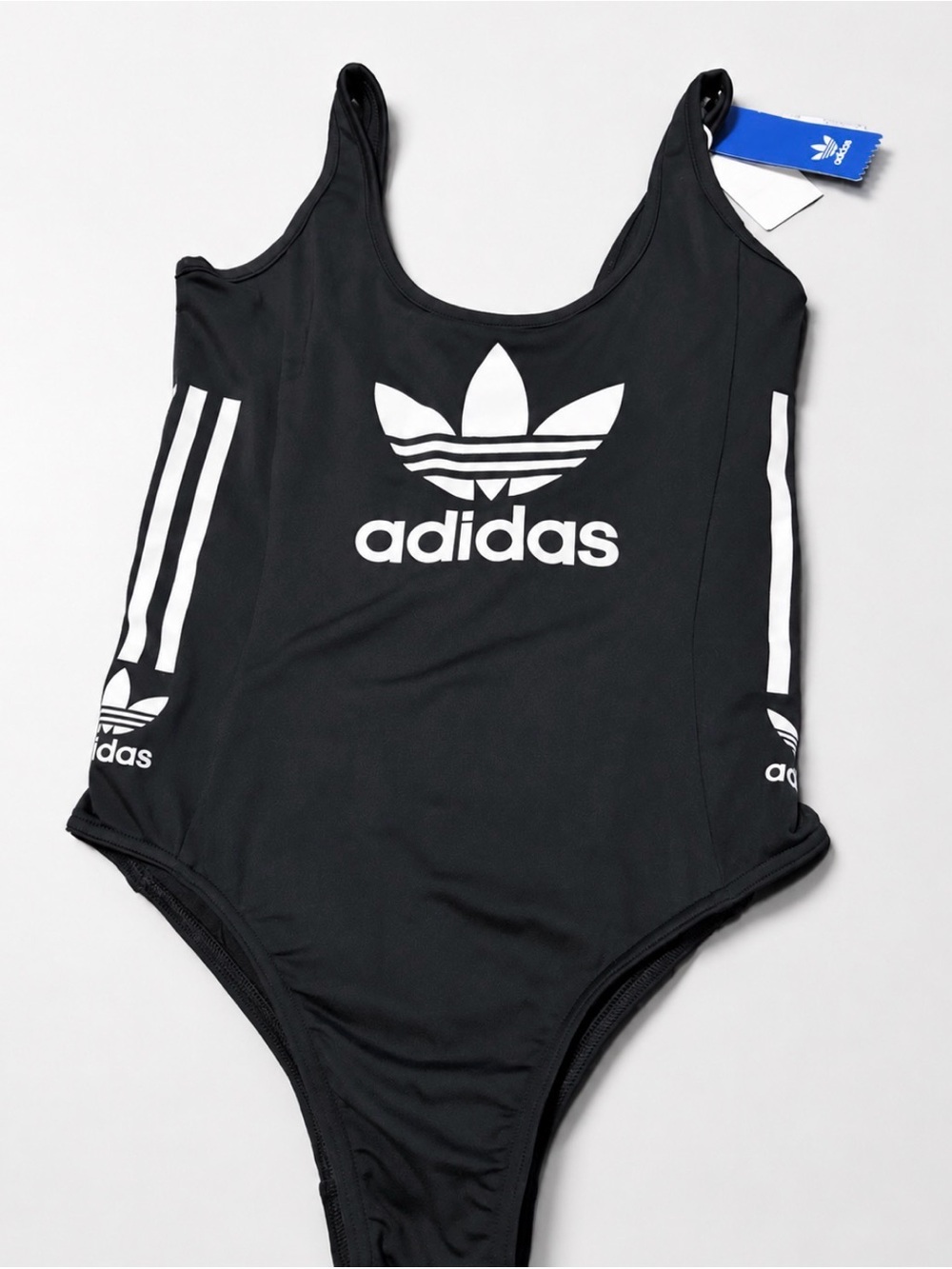 adidas Black and White Trefoil One-Piece Swimwear - Picture 2 of 5